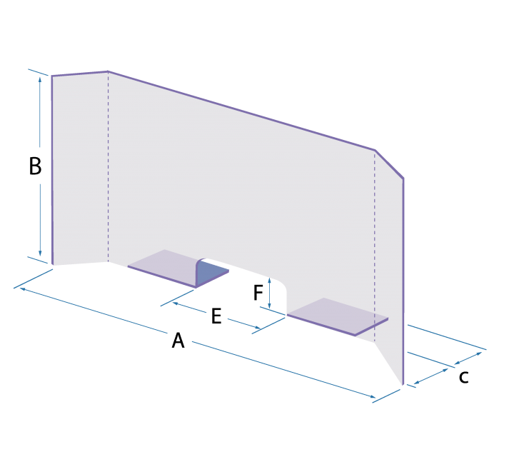 Protection pour le bureau en plastique transparent avec rabats, support et  ouverture inférieure